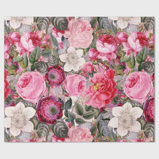 Sommer-Blumen-Rosen-Muster Geschenkpapier (Flach)