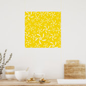 Sommer Blumendesign. Sonniges Gelb. Poster (Küche)