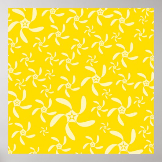 Sommer Blumendesign. Sonniges Gelb. Poster (Vorne)