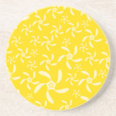 Sommer Blumendesign. Sonniges Gelb. Sandstein Untersetzer (Vorne)