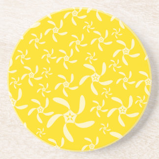 Sommer Blumendesign. Sonniges Gelb. Sandstein Untersetzer