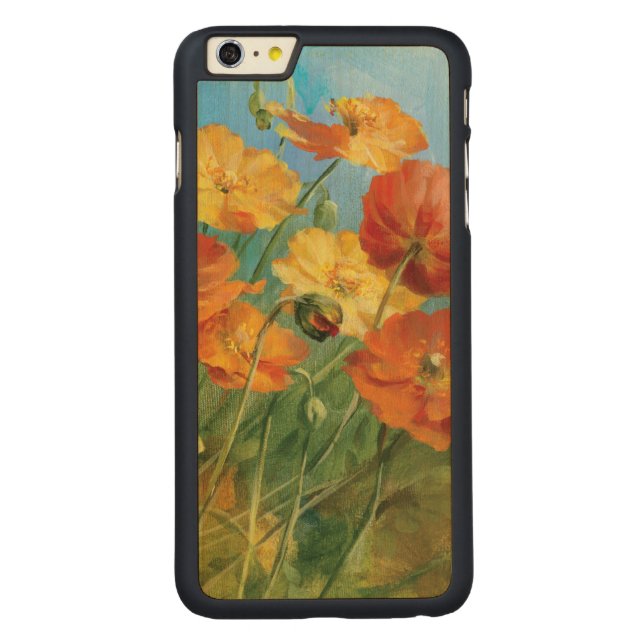 Sommer-Blumenfeld Carved Wood iPhone Hülle (Rückseite)
