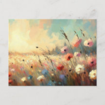 Sommer-Blumenfeld-Naturszene Impressionistischer K