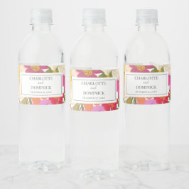 Sommer-Blumengarten Hochzeitsliebhaber Wasserflaschenetikett