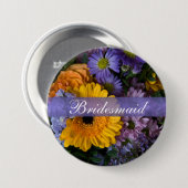 Sommer-Blumenstrauß • Hochzeits-Knopf Button (Vorne & Hinten)