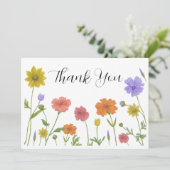 Sommer-Blumenuntergrund Dankeskarte (Stehend Vorderseite)