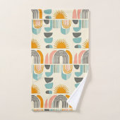 Sommer boho-scandi minimalistisches Muster Badhandtuch Set (Handtuch)