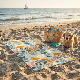 Sommer boho-scandi minimalistisches Muster Strandtuch