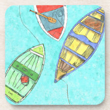 Sommer-Boote an den Erholungs-Untersetzer