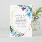 Sommer-Brautparty mit tropischer Geometrie nach Ma Einladung (Stehend Vorderseite)