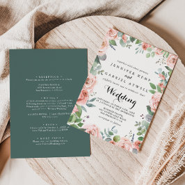 Sommer-Brise Blumenfront & Back Wedding Einladung