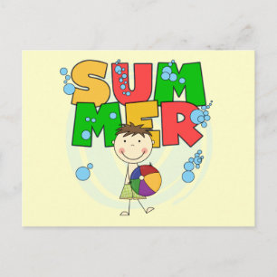 SOMMER - Brünette T - Shirt und Geschenke Postkarte
