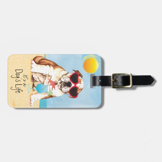 Sommer-Bulldogge Gepäckanhänger (Vorderseite horizontal)