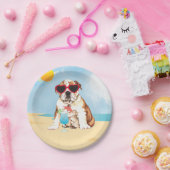 Sommer-Bulldogge Pappteller (Party)