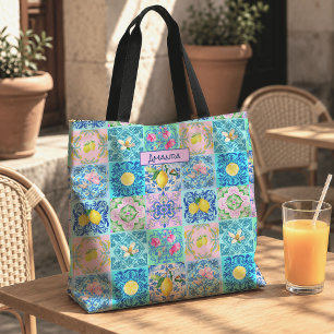 Sommer Bunt Sizilianisch Azulejo Türkis Amalfi Tasche