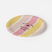 Sommer Cabana Stripes Küste 30. Geburtstag Pappteller (Schrägansicht)