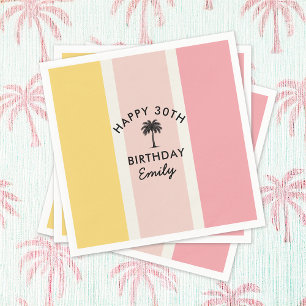 Sommer Cabana Stripes Küste 30. Geburtstag Serviette