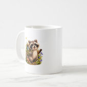 Sommer-Camping-Waschbär-Tasse – Süße Wald-Explorat Kaffeetasse (Vorderseite Links)