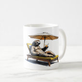 Sommer-Chill-Vibes Faultier Kaffeetasse (VorderseiteRechts)