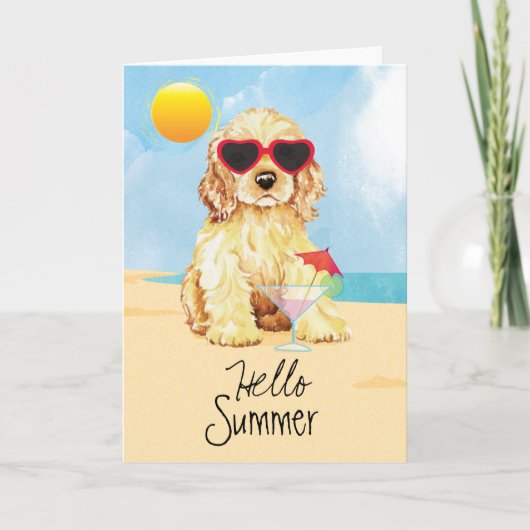 Sommer Cocker spaniel Karte (Vorderseite)