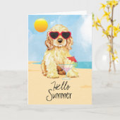 Sommer Cocker spaniel Karte (Gelbe Blume)
