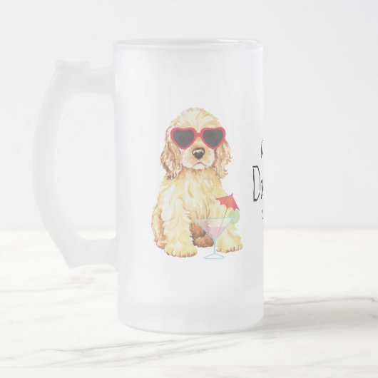 Sommer Cocker spaniel Mattglas Bierglas (Links)