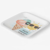 Sommer Cool | Tropical Beach Ice Cream Geburtstag Pappteller (Gewinkelt)