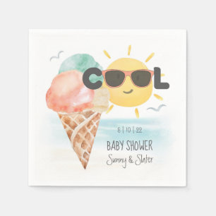 Sommer Cool Tropische Strand Eiscreme Baby Showe Serviette