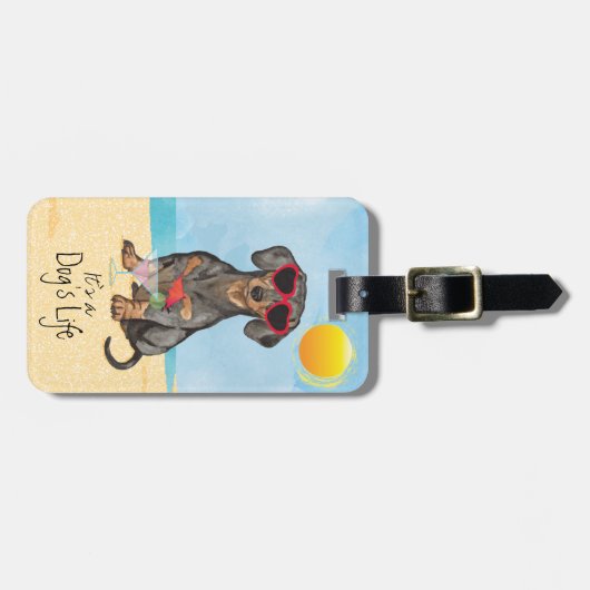 Sommer-Dackel Gepäckanhänger (Vorderseite horizontal)