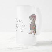 Sommer-Dackel Mattglas Bierglas (VorderseiteRechts)