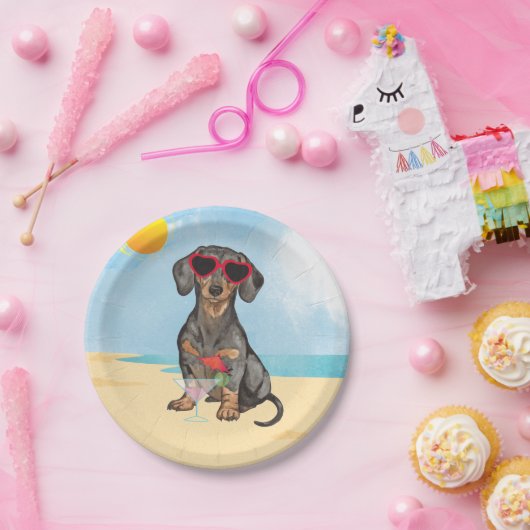 Sommer-Dackel Pappteller (Party)
