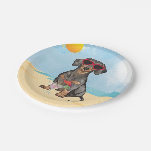 Sommer-Dackel Pappteller (Schrägansicht)
