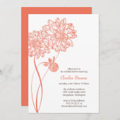 Sommer Dahlias Dusche/Party Einladung (Vorne/Hinten)