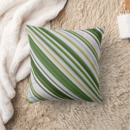 Sommer Daisy Weiß und Grün Streifen Kissen