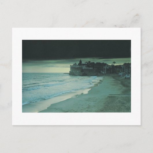 Sommer-Dämmerung bei Sitges Postkarte (Vorderseite)
