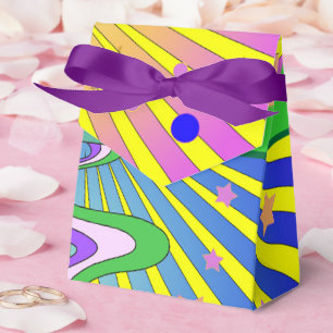 Sommer der Liebe Farbenfrohe psychedelische 60er 7 Geschenkschachtel