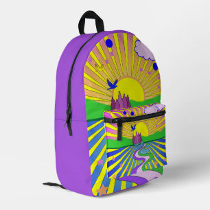 Sommer der Liebe Farbige psychedelische 60er Max Bedruckter Rucksack