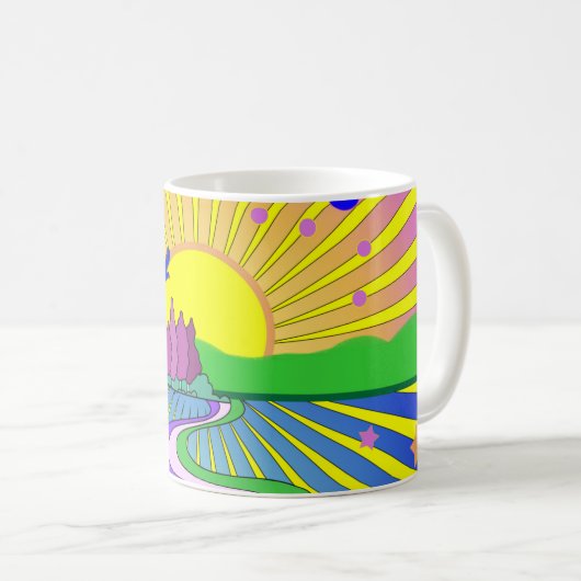 Sommer der Liebe Groovy Psychedelic 60er 70er Kaffeetasse (VorderseiteRechts)