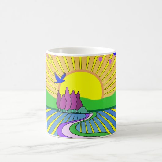 Sommer der Liebe Groovy Psychedelic 60er 70er Kaffeetasse (Mittel)