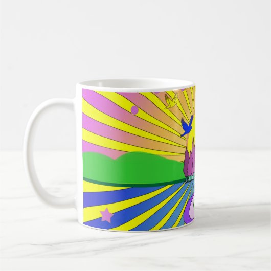 Sommer der Liebe Groovy Psychedelic 60er 70er Kaffeetasse (Links)