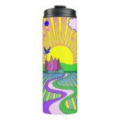 Sommer der Liebe Groovy Psychedelic 60er 70er Thermosbecher (Vorderseite)
