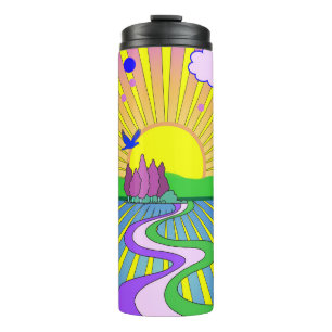 Sommer der Liebe Groovy Psychedelic 60er 70er    Thermosbecher
