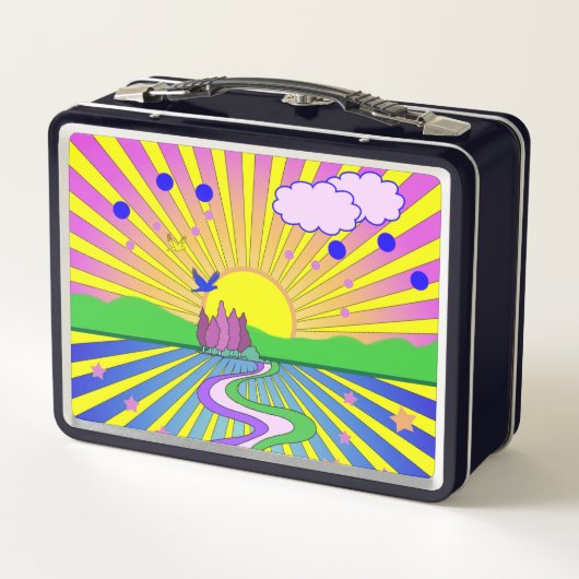 Sommer der Liebe Psychedelic Max 60er Metall Brotdose (Rückseite)