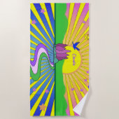 Sommer der Liebe Psychedelischer Sonnenausbruch Be Strandtuch (Vorderseite)