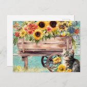 Sommer der Sonnenblumen von Kitty, Postkarte (Vorne/Hinten)