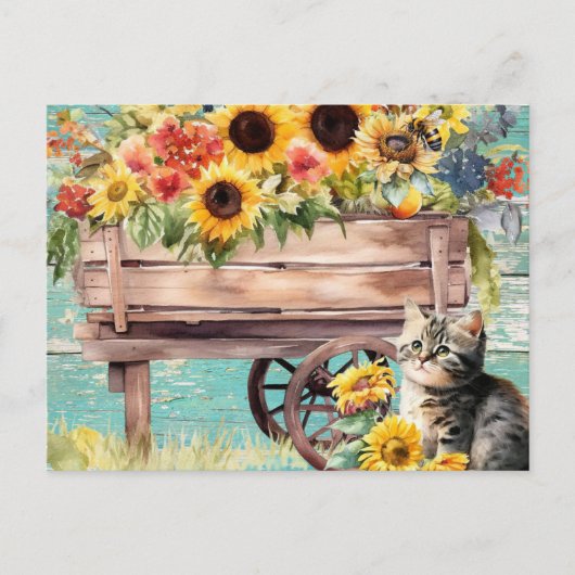 Sommer der Sonnenblumen von Kitty, Postkarte (Vorderseite)