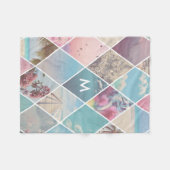 Sommer-Diamant-Muster-Monogramm Fleecedecke (Vorderseite (Horizontal))