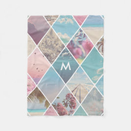 Sommer-Diamant-Muster-Monogramm Fleecedecke