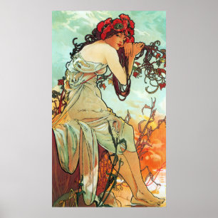 Sommer, die Jahreszeiten, Mucha Poster