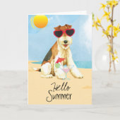 Sommer-Draht-Foxterrier Karte (Gelbe Blume)